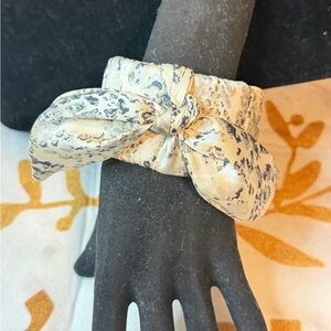 Snake Print Cream and Black Patterned Bracelet